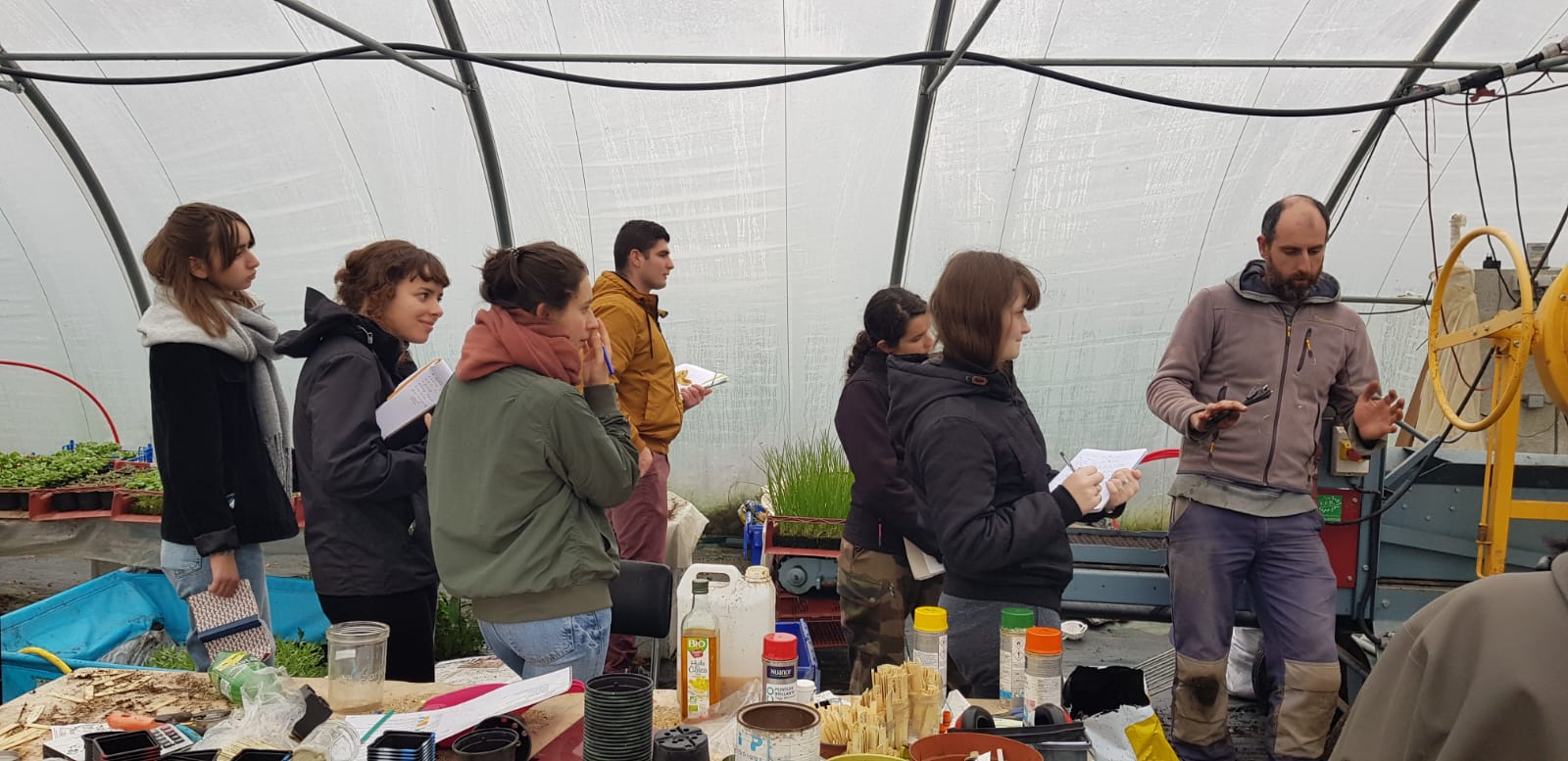 Les étudiants en bts production horticole en visite dans une exploitation labellisée en Agriculture Biologique