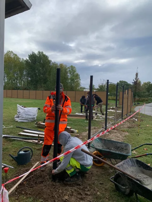 montage clôture du collège