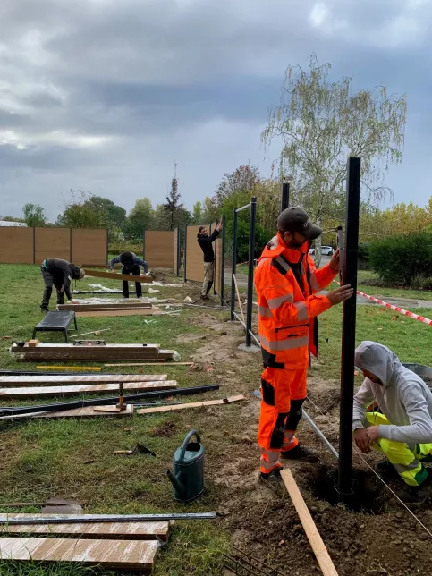 montage clôture du collège